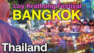 [4K] Walking around and exploring the Loy Krathong festival at Siam Square and OneSiam in Bangkok