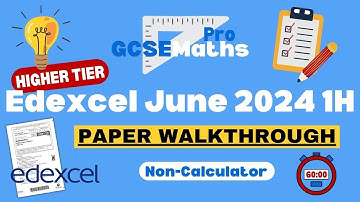 Edexcel mei juni 2024 1H Hoger niveau niet-rekenmachine oude examenvragen walkthrough | GCSE Math...