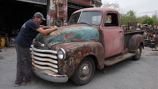 Man Transforms JUNKYARD Pickup Into A LUXURY Roadster | 1949 GMC Pickup By @HalfassKustoms