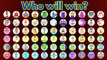 66 NUMBERBLOCKS Marble Race In Algodoo- Who will Be The CHAMPION??