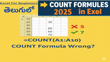 All COUNT Functions in Excel Explained in Telugu | Excel Tutorial