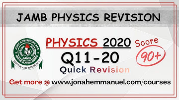 Physics JAMB 2020 Tutorial Past Questions and Answers | Physics JAMB Past Quesion #excellenceacademy