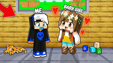 😂BABY GIRL Has a Crush on BABY INSECT in Minecraft!