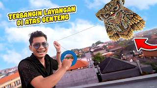 FIRST TIME A KITE FLYED FROM THE ROOF TILES OF OUR NEW HOUSE!! WOW, IT'S SO HIGH!!