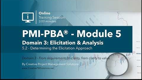 PMI-PBA® Module 5.2 | Determining the Elicitation Approach