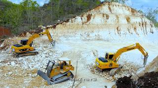 CAT D6R Unleashed! Bulldozer & Excavator TEAR APART Limestone to Build a New Road