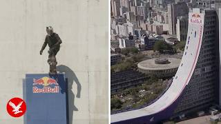 Brazilian skater breaks world record with drop down 22 storey ramp