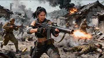 日軍屠村，怎料美女特工怒抗改造機槍暴怒斬殺整個日軍部隊！⚔️  MMA | Kung Fu  #女特工電影#抗日