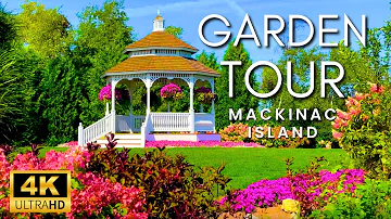 Peaceful Beautiful Flower Gardens of Mission Point On Mackinac Island | 2024 Flowers and Garden Tour