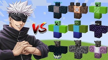 SATORU GOJO vs All Minecraft Bosses,Wither Storm,Warden - Minecraft Mob Battle