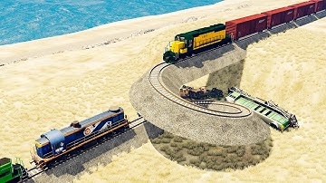 Trains vs Horizontal Loop Crash #21 – BeamNG.drive | BeamNG High Speed