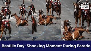 Unexpected Moment at Bastille Day 🇫🇷 | Horse of French Republican Guard Falls During Parade | AQ1B