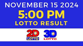 5pm Lotto Result Today November 15 2024 | PCSO Swertres Ez2