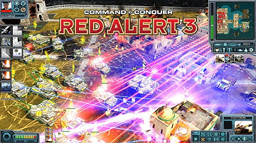 Red Alert 3 Generals Evolution MOD USA Laser General 2V4 GLA in Grand Union | Deadly Laser!!!