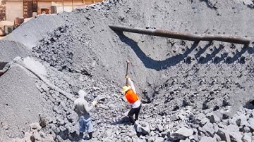 The Process Of Unloading Sand From A Cargo Barge | Satisfying VIdeo | Relaxing video