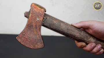 Restoration Old Rusty Damaged Survival Axe