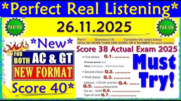 IELTS LISTENING PRACTICE TEST 2025 WITH ANSWERS | 26.11.2025
