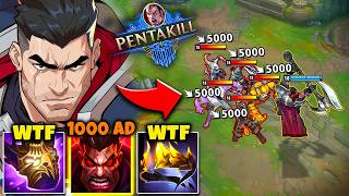 OMG! DARIUS WITH 1000 AD DUNKS YOUR ENTIRE HEALTH BAR (1V5 PENTAKILL WITH DUNKS)