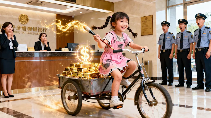 Beggar girl finds magic brush—creates gold truck! Bank faints at sight of instant fortune!