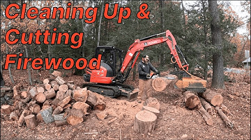 Bosmulchen en opruimen van brandhout op een woonperceel | Time-lapse