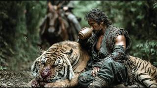 Classic action film: drunken beggar knocked out savage tiger in one blow, shocking everyone