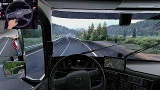 Volvo FH Aero through scenic Swiss Alps - Euro Truck Simulator 2 | Steering wheel gameplay