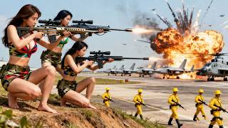 4 Chinese female agents raid, wipe out 1,000 Japanese guards and blow up fighter jets！