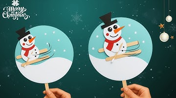 DIY Snowman Moving Toy for Kids | Easy Christmas Snowman Craft | Simple Winter Craft Idea