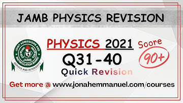 Physics JAMB 2021 Tutorial Past Questions and Answers | Physics JAMB Past Quesion #excellenceacademy