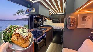 SOLO Van Camping in a Canyon | Made Spaghetti Bread Bowls
