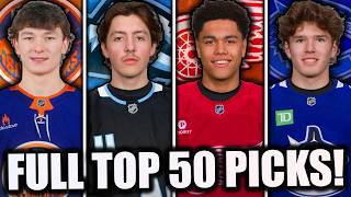 *FINAL* 2025 NHL MOCK DRAFT! (COMPLETE Top 50 Picks)