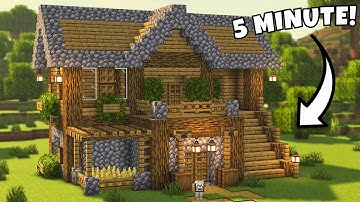 Minecraft: Mega Starter House 🏡 | 5 Minute Build Tutorial ⏱️
