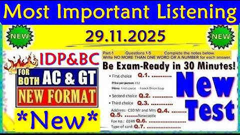 IELTS LISTENING PRACTICE TEST 2025 WITH ANSWERS | 29.11.2025