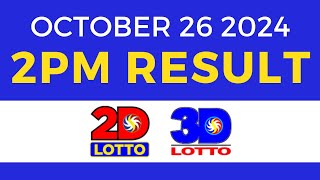 2pm Lotto Result Today October 26 2024 | PCSO Swertres Ez2