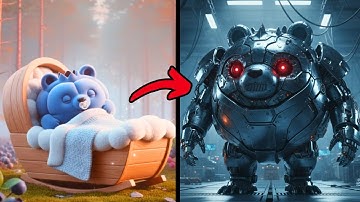 Evolution of Blueberrini Tatticini 🐻🫐 Cyborg Version