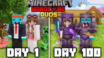 We Survived 100 Days in BEDROCK Minecraft Hardcore... DUOS!