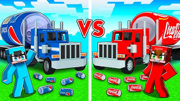 Camión de COCA COLA vs Camión de PEPSI en Minecraft!