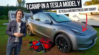 I CAMP in a TESLA Model Y (Review of Tesla Air Mattress)