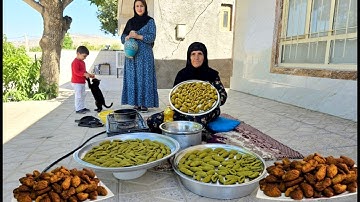 Village life in western Iran: Baking traditional Beji Barsaq cookies | rural cuisine | ILAM 
