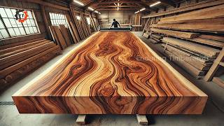 Technological Wonder: A Thousand-year-old Machine In A Modern Wood Factory, The Largest Wooden Table