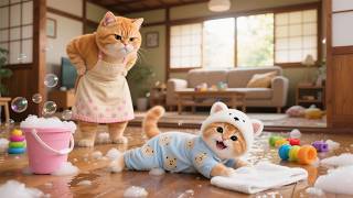 Ginger Kitten Turns Home Upside Down😹, Watch How Mama Cat Teaches with Patience💕 | Funny Cat Videos