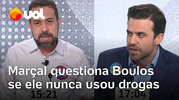 Debate UOL: Boulos é questionado por Marçal sobre drogas: 'Nunca usei cocaína; provei maconha 1 vez'