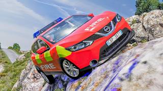 Realistic Car Cliff Drops #48 - BeamNG Drive Crashes | CrashBoomPunk