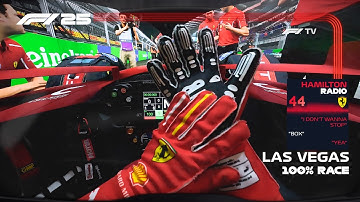 ULTRA REALISTIC F1 25 - Lewis Hamilton Ferrari SF-25 Las Vegas GP 100% Race