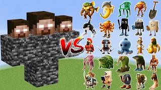 Bedrock Herobrine vs All Minecraft Bosses - Minecraft Mob Battle