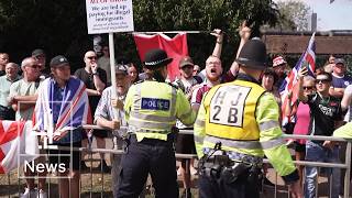 Protests and counter protests over hotels housing asylum seekers held across UK