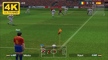 Pro Evolution Soccer 2006 - Spanje VS Roemenië - PS2 Gameplay (4K60FPS)