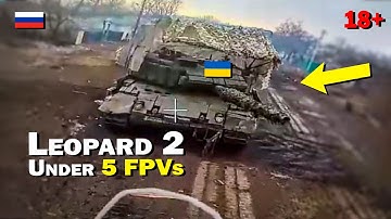 Leopard 2 Survives 5 Russian FPV Hits | Tank Battles with T-64 and T-72 on the Donetsk Front