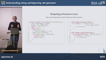 std::generator in C++23: When to use, and how to improve it - Johannes Kalmbach - C++ on Sea 2025