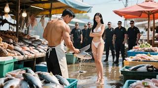 黑社會將賣魚小伙的攤位踹翻，沒想到小夥1個電話竟讓4大神王趕來下跪求原諒！路過美女總裁看穿小伙子真實身分攜著萬億家產來求嫁# 无双龙帅#未来梦